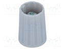 Knob; polyamide; Shaft d: 4mm; Ø10x13.7mm; grey; Shaft: smooth