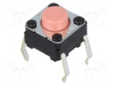 Microswitch TACT; SPST-NO; Pos: 2; 0.05A/24VDC; THT; none; 2.55N