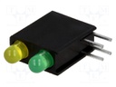 LED; in housing; yellow/green; 3mm; No.of diodes: 2; 2mA; 40°