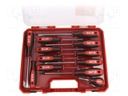 Kit: screwdrivers; Phillips,Pozidriv®,slot; case; 12pcs.