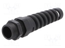 Cable gland; with strain relief; PG16; IP68; Mat: polyamide; black