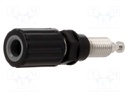 Socket; 4mm banana; 36A; Cutout: Ø8mm; black; nickel plated; 5mΩ