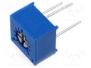 Potentiometer: mounting; single turn,horizontal; 50kΩ; 250mW