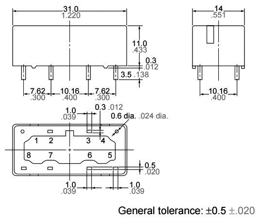 Relay: electromagnetic; SPST-NO + SPST-NC; Ucoil: 3VDC; miniature