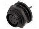 Connector: circular; socket; female; PIN: 4; w/o contacts; IP68