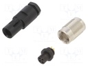 Connector: M9; plug; female; Plating: gold-plated; 125V; IP67; PIN: 4