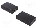 HDMI extender; HDMI socket x2,RJ45 socket x2; Colour: black