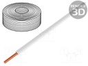 Wire; stranded; Cu; 0.5mm2; white; PVC; 60V; 10m; Class: 5