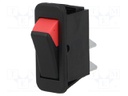 ROCKER; SPST; Pos: 2; OFF-ON; 16A/250VAC; black-red; none