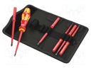 Screwdriver bits; Pcs: 7; 6pcs; insulated; Package: case; 1kVAC