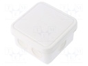 Enclosure: junction box; X: 90mm; Y: 90mm; Z: 49mm; polypropylene