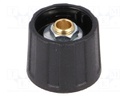 Knob; without pointer; ABS; Shaft d: 6mm; Ø20x15.5mm; black