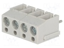 PCB terminal block; angled 90°; 5mm; ways: 4; on PCBs; 2.5mm2; 16A