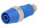 Socket; 4mm banana; 32A; 1kVDC; blue; nickel plated; screw; 39mm