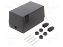 Enclosure: for power supplies; X: 69mm; Y: 114mm; Z: 63mm; black