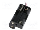 Holder; Leads: cables; Size: AA,R6; Batt.no: 3; Colour: black; 150mm