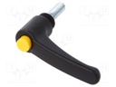 Lever; adjustable; Thread len: 25mm; Lever length: 63mm; -30÷130°C