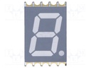 Display: LED; 7-segment; 10mm; 0.39"; No.char: 1; yellow; 30mcd; SMD