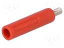 Socket; 4mm banana; 32A; 1kVAC; red; nickel plated; -25÷80°C; 10mΩ