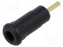 Socket; 1,5mm banana; Overall len: 29mm; black; insulated