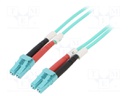 Fiber patch cord; OM3; both sides,LC/UPC; 15m; LSZH; turquoise
