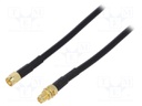 Cable; 50Ω; 3m; SMA socket,SMA plug,reverse; black