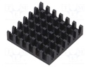 Heatsink: extruded; grilled; BGA; black; L: 25mm; W: 25mm; H: 6.6mm