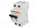 Circuit breaker; 400VAC; Inom: 25A; Poles: 2; DIN; Charact: C; 6kA