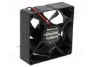 Fan: DC; axial; 24VDC; 80x80x25mm; 52.8m3/h; 27dBA; ball bearing