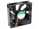 Fan: DC; axial; 12VDC; 92x92x25mm; 87.55m3/h; 34dBA; ball bearing