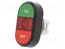 Switch: double; Stabl.pos: 1; 22mm; green/red; Illumin: MLB-1; IP66