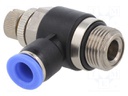 Throttle-check valve; -0.95÷15bar; nickel plated brass,PBT