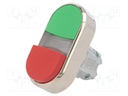 Switch: double; Stabl.pos: 1; 22mm; green/red; IP67; Pos: 2; Ø22mm