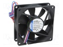 Fan: DC; axial; 80x80x25mm; 78m3/h; 19dBA; slide bearing; 3600rpm