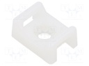 Cable tie holder; polyamide; UL94V-2; natural; Ht: 9.4mm; L: 21.9mm