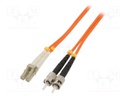 Fiber patch cord; OM2; ST/UPC,LC/UPC; 3m; LSZH; orange