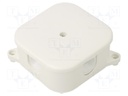 Enclosure: junction box; X: 75mm; Y: 75mm; Z: 30mm; wall mount; IP44