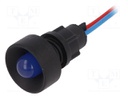 Indicator: LED; recessed; 12÷24VDC; 12÷24VAC; Cutout: Ø13mm; IP20