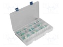 Kit: capacitors; No.of val: 11; 0,1uF÷1,2uF; 110pcs; THT