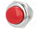 Switch: push-button; Pos: 2; SPST-NO; 3A/250VAC; red; Illumin: none