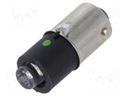 LED lamp; green; BA9S; 8÷48VDC; 8÷48VAC; -30÷85°C; Bulb: T3 1/4