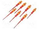 Screwdrivers; Pcs: 8; insulated; 1kVAC; Bit: slot