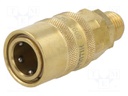 Quick connection coupling; straight; 15bar; Mat: brass; Seal: FPM