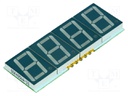 Display: LED; 7-segment; 14.22mm; 0.56"; No.char: 4; green; 10÷35mcd