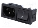 Connector: AC supply; socket; male; 10A; 250VAC; IEC 60320