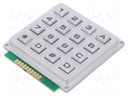 Keypad: metal; No.of butt: 16; LED; metal; 200mΩ; 1.2N; 20mA; W: 65mm