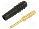 Plug; 1mm banana; 6A; 30VAC; 60VDC; black; gold-plated; Ø: 0.25mm