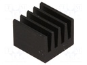 Heatsink: extruded; black; L: 8mm; W: 8mm; H: 6mm; 74K/W; aluminium