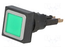 Switch: push-button; Stabl.pos: 1; 16mm; green; filament lamp