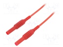 Test lead; silicone; 1.5m; red; 10A; 1kVDC